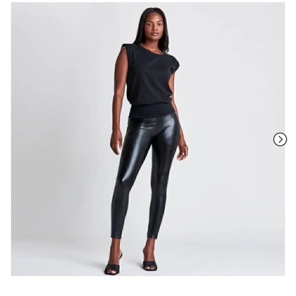 ASSETS by SPANX Women's All Over Faux Leather Leggings NWOT